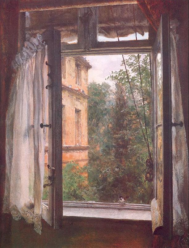 Adolph von Menzel View from a Window in the Marienstrasse France oil painting art
